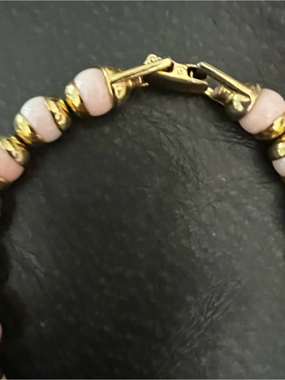 Gold & Pink Beaded Necklace and Bracelet Set 70’s AVON